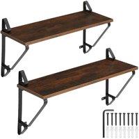 Tectake Hanging Shelf Irvine Set Of 2 Shelves - Brown, Brown