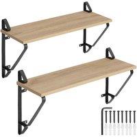 Tectake Hanging Shelf Irvine Set Of 2 Shelves - Light Brown, Brown