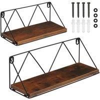 Tectake Hanging Shelf Rockport Set Of 2 Shelves - Brown, Brown