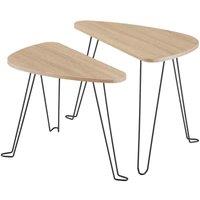 Tectake Nesting Tables Richmond Set Of 2 - Light Brown, Brown