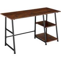 Tectake Office Desk Paisley 120x50x73.5cm w/ 2 Shelves - Brown, Brown