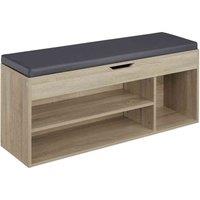 Tectake Shoe Cabinet Natalya w/ 4 Storage Spaces And Seat - Brown, Brown