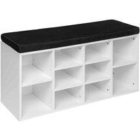 Tectake Shoe Rack w/ Bench - White/ Black, Multi