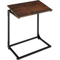 Tectake Side Table Ruston W/ Adjustable 'Drafting Table' Top 55x35x66.5cm - Brown, Brown