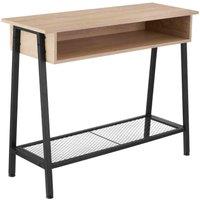 Tectake Sideboard Tralee 100x35x80.5cm w/ Slim Design And Built-in Storage - Light Brown, Brown