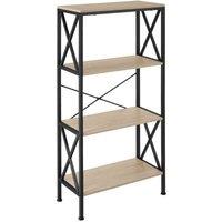 Tectake Standing Shelf Barry 61.5x31.5x133.5cm w/ 4 Tiers - Light Brown, Brown