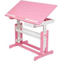 Tectake Writing Desk w/ Drawer - Pink, Pink