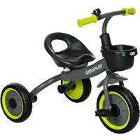 AIYAPLAY Trike With Adjustable Seat Basket Kids Tricycle Black, Black