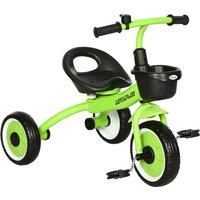AIYAPLAY Trike With Adjustable Seat Basket Kids Tricycle Green, Green