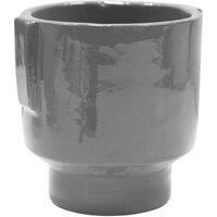 Ivyline Aries Glazed Handles Planter Charcoal H20cm D19cm, Grey