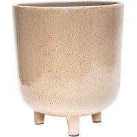 Ivyline Lecce Oat Speckled Planter H24cm D20cm, Cream