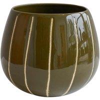 Ivyline Nova Wax Relief Green Planter H18cm D23cm, Green