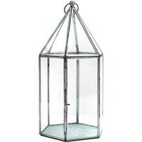 Ivyline Glass House Terrarium Galvanised H36cm W18cm, Clear