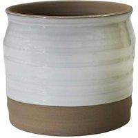 Ivyline Puro Lipped Gloss White Ripple Planter H19cm D21cm, White