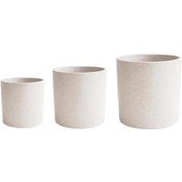 Ivyline Valetta Ivory Terrazzo Planter Set Of 3, White