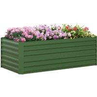 Outsunny Galvanised Steel Outdoor Raised Bed - Green, Green
