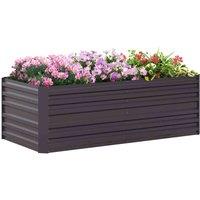 Outsunny Galvanised Steel Outdoor Raised Bed - Dark Grey, Grey