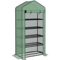 Outsunny Wide Mini 5 Tier Greenhouse 193Hx 90W x 49Dcm Green, Green
