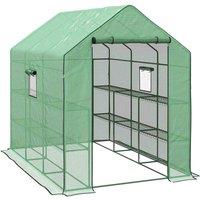 Outsunny Walk-in Outdoor Greenhouse - Green, Green