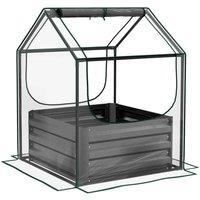 Outsunny Raised Garden Bed Planter Box - Clear/Dark Grey, Multi