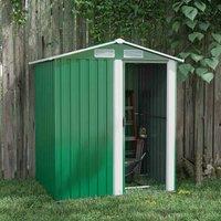 Outsunny 5x4.3ft Outdoor Metal Storage Shed, Green