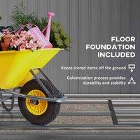 Outsunny 7x4ft Metal Garden Storage Shed w/ Double Door Grey, Grey