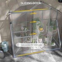 Outsunny 6 x 2.5ft Polycarbonate/Aluminium Greenhouse Silver, Silver