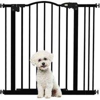 PawHut 74-87cm Adjustable Metal Pet Gate Black, Black