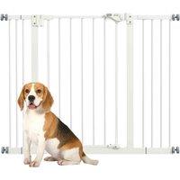 PawHut Adjustable Safety Gate w/ 2 Extensions - White, White