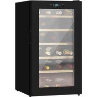 HOMCOM 24 Bottles Freestanding Wine Fridge With Glass Door Wine Cooler Fridge, Black