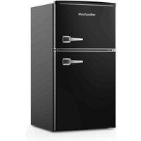 Montpellier MAB2035EK Undercounter Retro Fridge Freezer In Black, Black