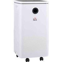 HOMCOM 10L/Day 2.5L Portable Dehumidifier With Wifi Smart App Control For Home Laundry, White