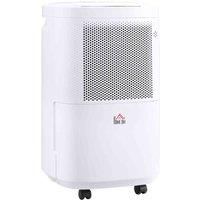 HOMCOM 10L/Day 2.2L Portable Dehumidifier With Wifi Smart App Control For Home Laundry, White