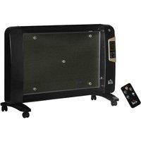 HOMCOM Mica Electric Space Heater, Portable Heater For Home With 2 Heat Settings Black, Black