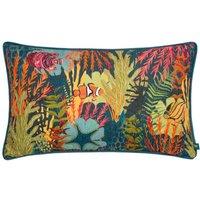 Wylder Tropics Abyss Coral Bay Chenille Filled Cushion, Multi