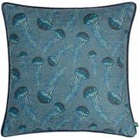 Wylder Tropics Abyss Jelly Fish Chenille Filled Cushion, Blue