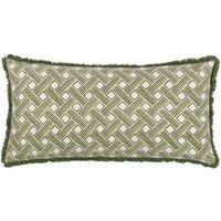Hoem Alexa Geometric Filled Cushion, Green