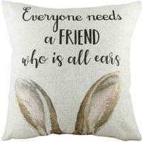 Evans Lichfield All Ears Hare Filled Cushion, Cream