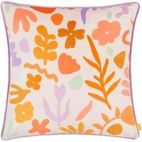 furn. Furn. Amelie Doodles Floral Velvet Filled Cushion, Multi