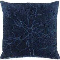 furn. Furn. Angeles Floral Velvet Filled Cushion, Blue