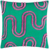 Heya Home Archie Tufted Filled Cushion, Green
