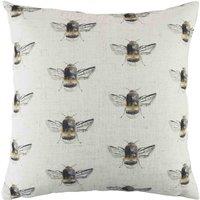 Evans Lichfield Bee Happy Repeat Printed Filled Cushion, White