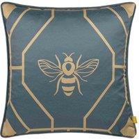furn. Furn. Bee Deco Geometric Filled Cushion, Blue