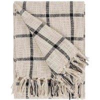 Yard Beni Check Fringed Throw, Cream