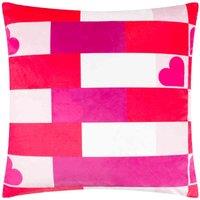 Heya Home Big Love Velvet Filled Cushion, Pink