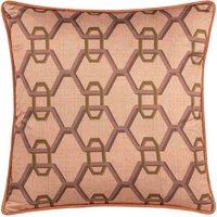 Paoletti Carnaby Chain Geometric Satin Filled Cushion, Pink