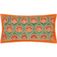 Paoletti Casa Embroidered Filled Cushion, Green