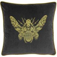 Paoletti Cerana Bee Velvet Filled Cushion, Grey