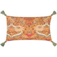 Wylder Nature Charais Floral Tasselled Filled Cushion, Yellow