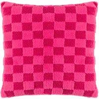 Heya Home Check It Boucle Fleece Filled Cushion, Pink